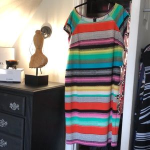 Multi-color textured shift dress
